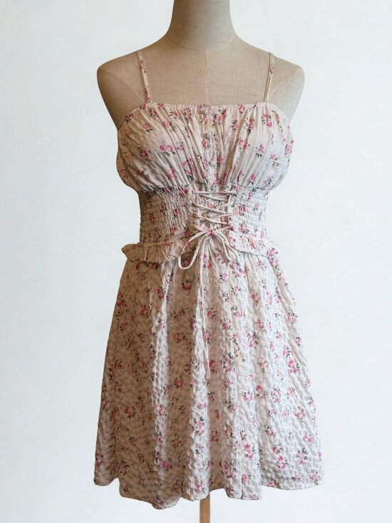 Altar'd State Dresses & Skirts - Altar'd State White Pink Floral Mini Dress S | Cottagecore Coquette